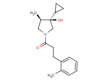 (3R*,4R*)-3-cyclopropyl-4-methyl-1-[3-(2-methylphenyl)propanoyl]-3-pyrrolidinol