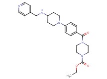 ethyl 4-(4-{4-[(4-pyridinylmethyl)amino]-1-piperidinyl}benzoyl)-1-piperazinecarboxylate