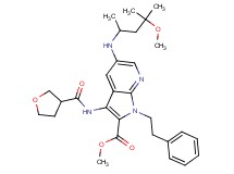 methyl 5-[(3-methoxy-1,3-dimethylbutyl)amino]-1-(2-phenylethyl)-3-[(tetrahydro-3-furanylcarbonyl)amino]-1H-pyrrolo[2,3-b]pyridine-2-carboxylate