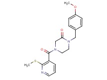 1-(4-methoxybenzyl)-4-{[2-(methylthio)-3-pyridinyl]carbonyl}-2-piperazinone