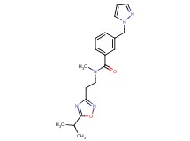 N-[2-(5-isopropyl-1,2,4-oxadiazol-3-yl)ethyl]-N-methyl-3-(1H-pyrazol-1-ylmethyl)benzamide