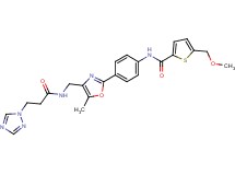 5-(methoxymethyl)-N-{4-[5-methyl-4-({[3-(1H-1,2,4-triazol-1-yl)propanoyl]amino}methyl)-1,3-oxazol-2-yl]phenyl}-2-thiophenecarboxamide