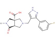 (3aR*,6aS*)-5-{[3-(3-fluorophenyl)-1H-pyrazol-4-yl]methyl}-1-oxohexahydropyrrolo[3,4-c]pyrrole-3a(1H)-carboxylic acid