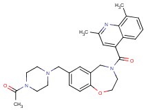 7-[(4-acetyl-1-piperazinyl)methyl]-4-[(2,8-dimethyl-4-quinolinyl)carbonyl]-2,3,4,5-tetrahydro-1,4-benzoxazepine