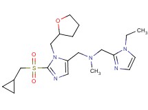 1-[2-[(cyclopropylmethyl)sulfonyl]-1-(tetrahydro-2-furanylmethyl)-1H-imidazol-5-yl]-N-[(1-ethyl-1H-imidazol-2-yl)methyl]-N-methylmethanamine