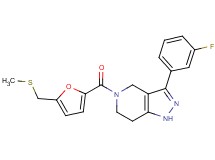 3-(3-fluorophenyl)-5-{5-[(methylthio)methyl]-2-furoyl}-4,5,6,7-tetrahydro-1H-pyrazolo[4,3-c]pyridine