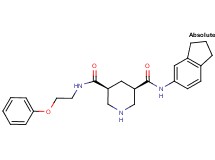 (3R,5S)-N-(2,3-dihydro-1H-inden-5-yl)-N'-(2-phenoxyethyl)-3,5-piperidinedicarboxamide