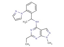 6-ethyl-1-methyl-N-{1-[2-(1H-pyrazol-1-yl)phenyl]ethyl}-1H-pyrazolo[3,4-d]pyrimidin-4-amine