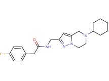 N-[(5-cyclohexyl-4,5,6,7-tetrahydropyrazolo[1,5-a]pyrazin-2-yl)methyl]-2-(4-fluorophenyl)acetamide