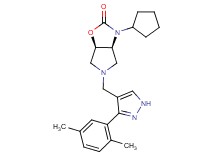 (3aS*,6aR*)-3-cyclopentyl-5-{[3-(2,5-dimethylphenyl)-1H-pyrazol-4-yl]methyl}hexahydro-2H-pyrrolo[3,4-d][1,3]oxazol-2-one