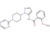 2-methoxy-N-[1-(1-pyrazin-2-ylpiperidin-4-yl)-1H-pyrazol-5-yl]benzamide