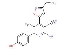 2-amino-4-(3-ethylisoxazol-5-yl)-6-(4-hydroxyphenyl)-5-methylnicotinonitrile
