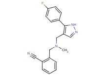 2-{[{[5-(4-fluorophenyl)-1H-pyrazol-4-yl]methyl}(methyl)amino]methyl}benzonitrile
