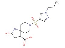 2-oxo-8-[(1-propyl-1H-pyrazol-4-yl)sulfonyl]-1,8-diazaspiro[4.5]decane-4-carboxylic acid