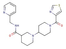 N-(pyridin-2-ylmethyl)-1'-(1,3-thiazol-4-ylcarbonyl)-1,4'-bipiperidine-3-carboxamide