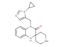 4'-[(1-cyclopropyl-1H-imidazol-5-yl)methyl]-1',4'-dihydro-3'H-spiro[piperidine-4,2'-quinoxalin]-3'-one dihydrochloride