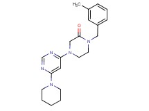 1-(3-methylbenzyl)-4-[6-(1-piperidinyl)-4-pyrimidinyl]-2-piperazinone