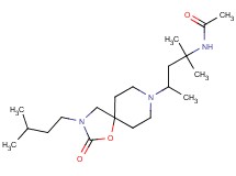 N-{1,1-dimethyl-3-[3-(3-methylbutyl)-2-oxo-1-oxa-3,8-diazaspiro[4.5]dec-8-yl]butyl}acetamide