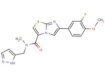 6-(3-fluoro-4-methoxyphenyl)-N-methyl-N-(1H-pyrazol-5-ylmethyl)imidazo[2,1-b][1,3]thiazole-3-carboxamide