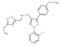 1-(3-ethyl-5-isoxazolyl)-N-{[1-(2-fluorophenyl)-3-(4-methoxyphenyl)-1H-pyrazol-4-yl]methyl}methanamine