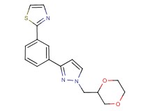 2-{3-[1-(1,4-dioxan-2-ylmethyl)-1H-pyrazol-3-yl]phenyl}-1,3-thiazole