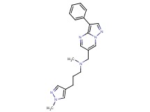 N-methyl-3-(1-methyl-1H-pyrazol-4-yl)-N-[(3-phenylpyrazolo[1,5-a]pyrimidin-6-yl)methyl]propan-1-amine