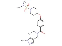 4-({1-[(dimethylamino)sulfonyl]-4-piperidinyl}oxy)-N-ethyl-N-[(1-methyl-1H-pyrazol-4-yl)methyl]benzamide