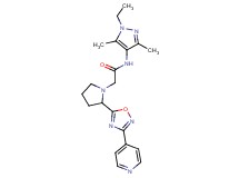 N-(1-ethyl-3,5-dimethyl-1H-pyrazol-4-yl)-2-[2-(3-pyridin-4-yl-1,2,4-oxadiazol-5-yl)pyrrolidin-1-yl]acetamide