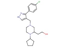 2-(4-{[3-(4-chlorophenyl)-1H-pyrazol-4-yl]methyl}-1-cyclopentyl-2-piperazinyl)ethanol