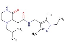 N-[(1-ethyl-3,5-dimethyl-1H-pyrazol-4-yl)methyl]-2-(1-isobutyl-3-oxo-2-piperazinyl)acetamide