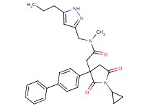 2-[3-(4-biphenylyl)-1-cyclopropyl-2,5-dioxo-3-pyrrolidinyl]-N-methyl-N-[(5-propyl-1H-pyrazol-3-yl)methyl]acetamide