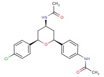 N-{4-[(2S*,4S*,6R*)-4-(acetylamino)-6-(4-chlorophenyl)tetrahydro-2H-pyran-2-yl]phenyl}acetamide