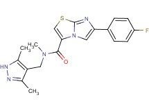 N-[(3,5-dimethyl-1H-pyrazol-4-yl)methyl]-6-(4-fluorophenyl)-N-methylimidazo[2,1-b][1,3]thiazole-3-carboxamide
