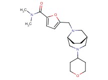 N,N-dimethyl-5-{[(1S*,5R*)-3-(tetrahydro-2H-pyran-4-yl)-3,6-diazabicyclo[3.2.2]non-6-yl]methyl}-2-furamide