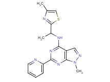1-methyl-N-[1-(4-methyl-1,3-thiazol-2-yl)ethyl]-6-(2-pyridinyl)-1H-pyrazolo[3,4-d]pyrimidin-4-amine