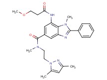 N-[2-(3,5-dimethyl-1H-pyrazol-1-yl)ethyl]-7-[(3-methoxypropanoyl)amino]-N,1-dimethyl-2-phenyl-1H-benzimidazole-5-carboxamide