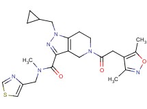 1-(cyclopropylmethyl)-5-[(3,5-dimethyl-4-isoxazolyl)acetyl]-N-methyl-N-(1,3-thiazol-4-ylmethyl)-4,5,6,7-tetrahydro-1H-pyrazolo[4,3-c]pyridine-3-carboxamide