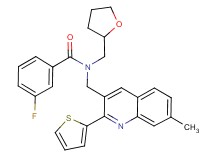 3-fluoro-N-{[7-methyl-2-(2-thienyl)-3-quinolinyl]methyl}-N-(tetrahydro-2-furanylmethyl)benzamide