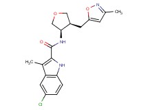 5-chloro-3-methyl-N-{(3R*,4S*)-4-[(3-methylisoxazol-5-yl)methyl]tetrahydrofuran-3-yl}-1H-indole-2-carboxamide