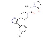 1-(1-methyl-2-{4-[4-(3-methylphenyl)-1H-pyrazol-5-yl]piperidin-1-yl}-2-oxoethyl)pyrrolidin-2-one