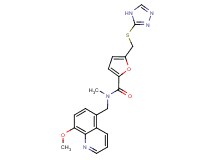 N-[(8-methoxyquinolin-5-yl)methyl]-N-methyl-5-[(4H-1,2,4-triazol-3-ylthio)methyl]-2-furamide