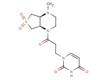 1-{3-[(4aS*,7aR*)-4-methyl-6,6-dioxidohexahydrothieno[3,4-b]pyrazin-1(2H)-yl]-3-oxopropyl}-2,4(1H,3H)-pyrimidinedione