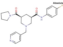 (3R,5S)-N-(4-fluorophenyl)-1-(4-pyridinylmethyl)-5-(1-pyrrolidinylcarbonyl)-3-piperidinecarboxamide