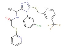 N-[1-(4-(3-chlorophenyl)-5-{[3-(trifluoromethyl)benzyl]thio}-4H-1,2,4-triazol-3-yl)ethyl]-2-(2-pyridinylthio)acetamide