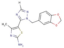 5-[1-(1,3-benzodioxol-5-ylmethyl)-1H-1,2,4-triazol-5-yl]-4-methyl-1,3-thiazol-2-amine