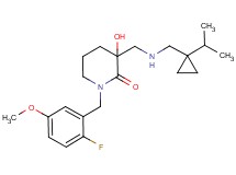 1-(2-fluoro-5-methoxybenzyl)-3-hydroxy-3-({[(1-isopropylcyclopropyl)methyl]amino}methyl)piperidin-2-one