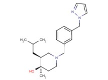(3S*,4R*)-3-isobutyl-4-methyl-1-[3-(1H-pyrazol-1-ylmethyl)benzyl]piperidin-4-ol