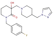 1-(4-fluorobenzyl)-3-hydroxy-3-{[4-(1H-pyrazol-1-ylmethyl)-1-piperidinyl]methyl}-2-piperidinone