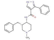 N-[(3S*,4R*)-3-benzyl-1-methyl-4-piperidinyl]-3-phenyl-1H-pyrazole-4-carboxamide