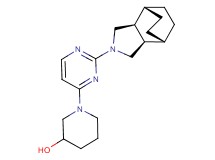 1-{2-[(1R*,2R*,6S*,7S*)-4-azatricyclo[5.2.2.0~2,6~]undec-4-yl]-4-pyrimidinyl}-3-piperidinol